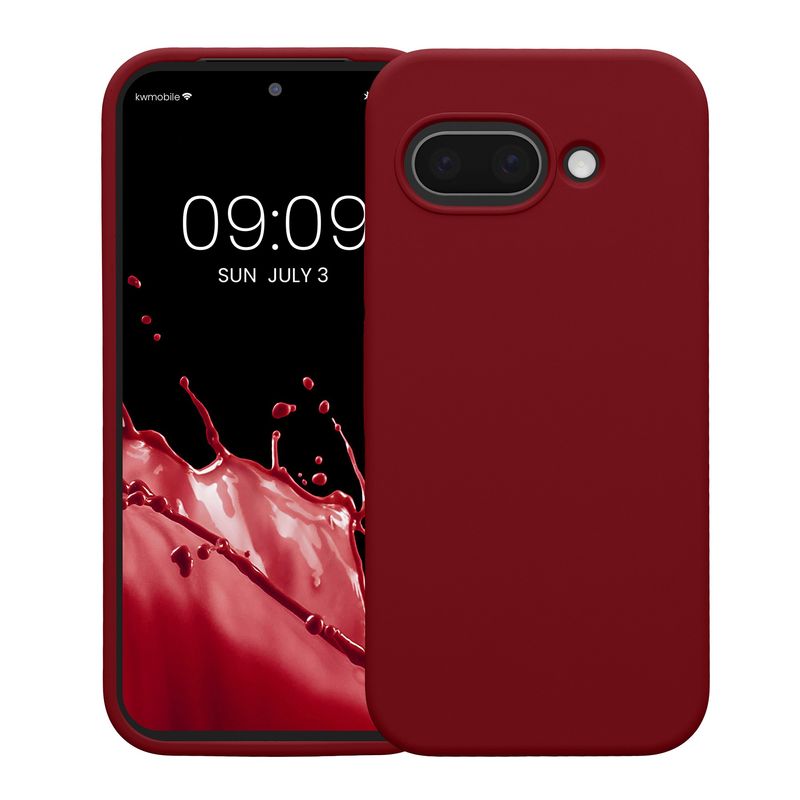 Laptop, Telefoane si Tablete - Telefoane mobile si accesorii - Accesorii Telefoane - Huse telefoane - Husa Kwmobile pentru Google Pixel 9a, anti-alunecare, silicon, rosu rubarba - Infinity.ro