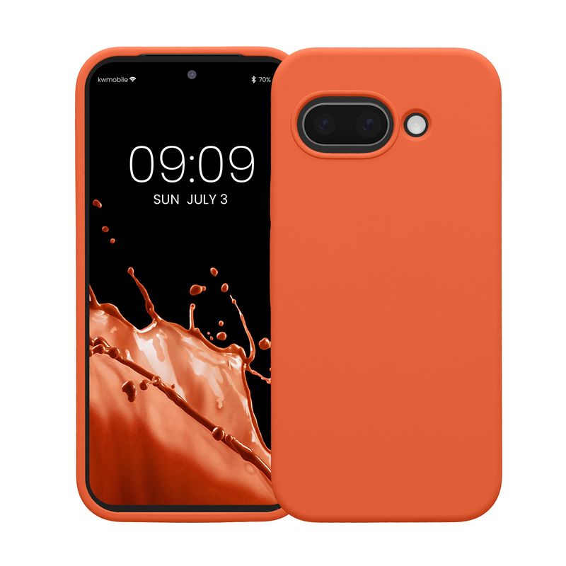 Laptop, Telefoane si Tablete - Telefoane mobile si accesorii - Accesorii Telefoane - Huse telefoane - Husa Kwmobile pentru Google Pixel 9a, anti-alunecare, silicon, portocaliu - Infinity.ro