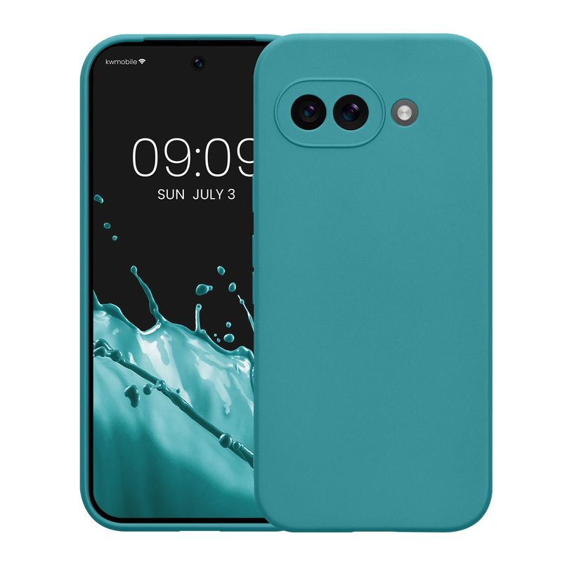 Laptop, Telefoane si Tablete - Telefoane mobile si accesorii - Accesorii Telefoane - Huse telefoane - Husa Kwmobile pentru Google Pixel 9a, anti-alunecare, silicon, turcoaz mat - Infinity.ro