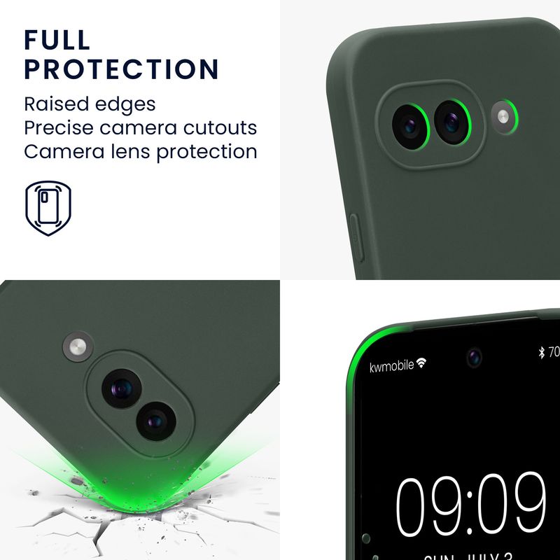 Laptop, Telefoane si Tablete - Telefoane mobile si accesorii - Accesorii Telefoane - Huse telefoane - Husa Kwmobile pentru Google Pixel 9a, anti-alunecare, silicon, verde muschi - Infinity.ro