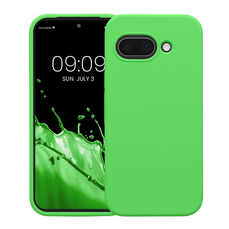 Laptop, Telefoane si Tablete - Telefoane mobile si accesorii - Accesorii Telefoane - Huse telefoane - Husa Kwmobile pentru Google Pixel 9a, anti-alunecare, silicon, verde lime - Infinity.ro