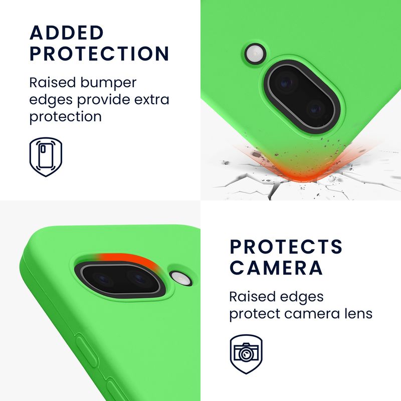 Laptop, Telefoane si Tablete - Telefoane mobile si accesorii - Accesorii Telefoane - Huse telefoane - Husa Kwmobile pentru Google Pixel 9a, anti-alunecare, silicon, verde lime - Infinity.ro
