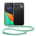 Laptop, Telefoane si Tablete - Telefoane mobile si accesorii - Accesorii Telefoane - Huse telefoane - Husa Kwmobile pentru Google Pixel 9/Pixel 9 Pro, protectie la socuri, TPU, verde, transparent - Infinity.ro