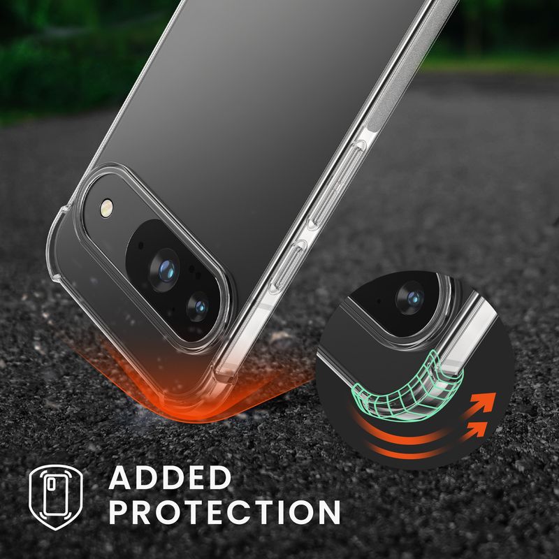 Laptop, Telefoane si Tablete - Telefoane mobile si accesorii - Accesorii Telefoane - Huse telefoane - Husa Kwmobile pentru Google Pixel 9/Pixel 9 Pro, protectie la socuri, TPU, verde, transparent - Infinity.ro