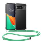Laptop, Telefoane si Tablete - Telefoane mobile si accesorii - Accesorii Telefoane - Huse telefoane - Husa Kwmobile pentru Google Pixel 9/Pixel 9 Pro, protectie la socuri, TPU, verde, transparent - Infinity.ro
