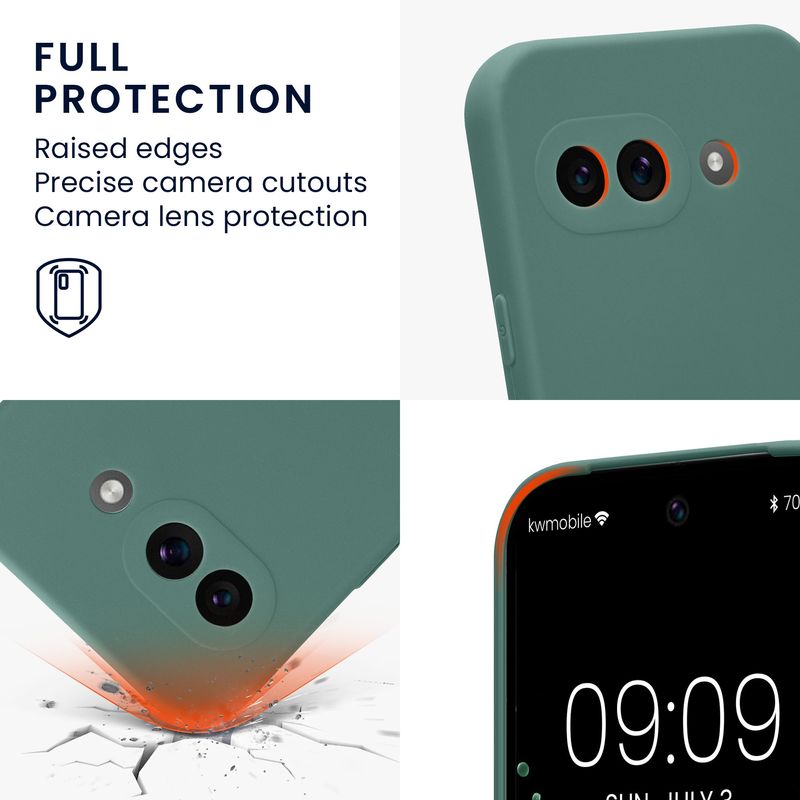 Laptop, Telefoane si Tablete - Telefoane mobile si accesorii - Accesorii Telefoane - Huse telefoane - Husa Kwmobile pentru Google Pixel 9a, anti-alunecare, silicon, verde padure - Infinity.ro