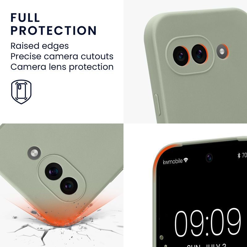 Laptop, Telefoane si Tablete - Telefoane mobile si accesorii - Accesorii Telefoane - Huse telefoane - Husa Kwmobile pentru Google Pixel 9a, anti-alunecare, silicon, verde, gri - Infinity.ro