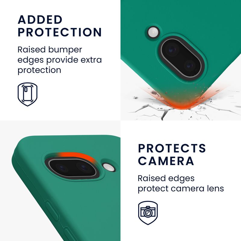 Laptop, Telefoane si Tablete - Telefoane mobile si accesorii - Accesorii Telefoane - Huse telefoane - Husa Kwmobile pentru Google Pixel 9a, anti-alunecare, silicon, verde smarald - Infinity.ro