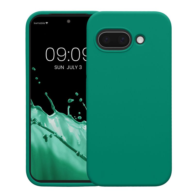 Laptop, Telefoane si Tablete - Telefoane mobile si accesorii - Accesorii Telefoane - Huse telefoane - Husa Kwmobile pentru Google Pixel 9a, anti-alunecare, silicon, verde smarald - Infinity.ro