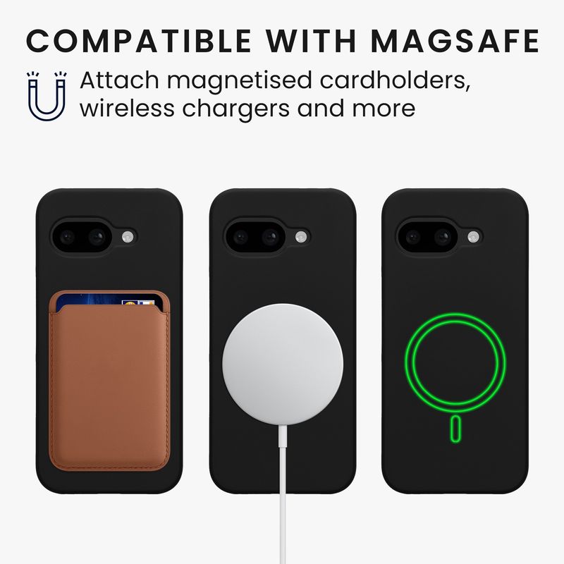 Laptop, Telefoane si Tablete - Telefoane mobile si accesorii - Accesorii Telefoane - Huse telefoane - Husa Kwmobile pentru Google Pixel 9a, compatibilitate MagSafe, silicon, negru - Infinity.ro