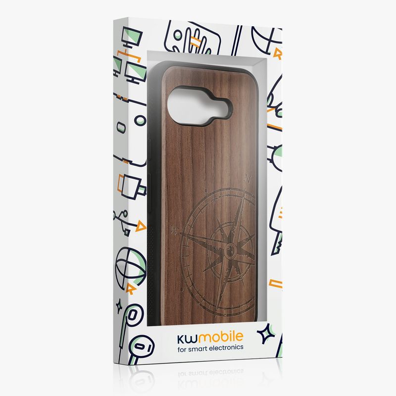 Laptop, Telefoane si Tablete - Telefoane mobile si accesorii - Accesorii Telefoane - Huse telefoane - Husa Kwmobile pentru Google Pixel 9a, compatibilitate MagSafe, lemn, TPU, maro - Infinity.ro