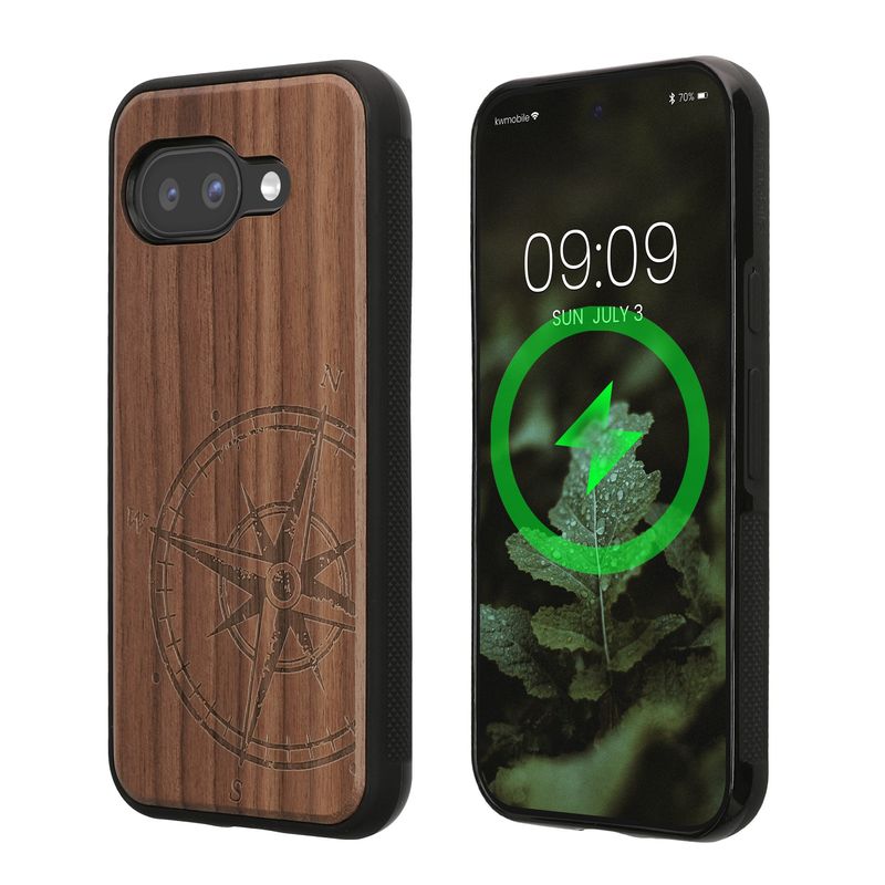 Laptop, Telefoane si Tablete - Telefoane mobile si accesorii - Accesorii Telefoane - Huse telefoane - Husa Kwmobile pentru Google Pixel 9a, compatibilitate MagSafe, lemn, TPU, maro - Infinity.ro
