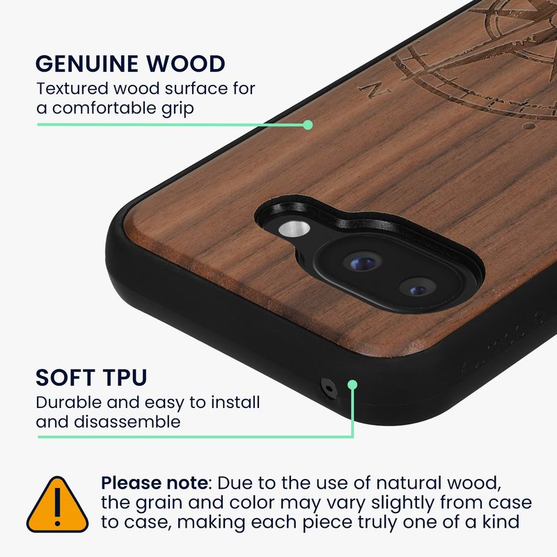 Laptop, Telefoane si Tablete - Telefoane mobile si accesorii - Accesorii Telefoane - Huse telefoane - Husa Kwmobile pentru Google Pixel 9a, compatibilitate MagSafe, lemn, TPU, maro - Infinity.ro