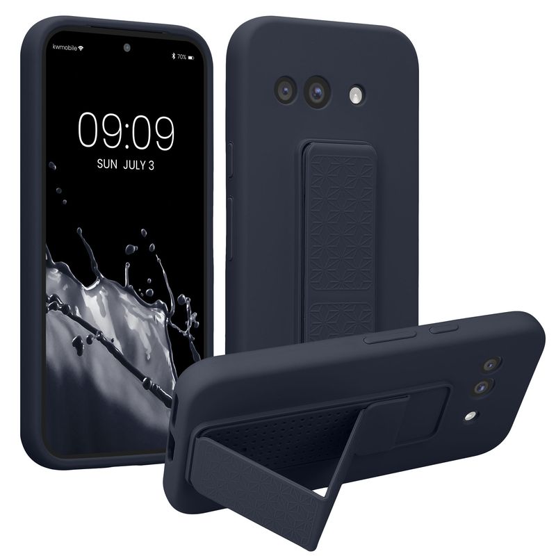 Laptop, Telefoane si Tablete - Telefoane mobile si accesorii - Accesorii Telefoane - Huse telefoane - Husa Kwmobile pentru Google Pixel 9a, functie stand, silicon, afine - Infinity.ro
