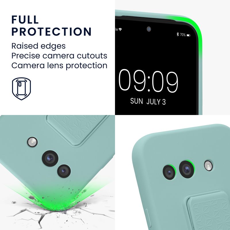 Laptop, Telefoane si Tablete - Telefoane mobile si accesorii - Accesorii Telefoane - Huse telefoane - Husa Kwmobile pentru Google Pixel 9a, functie stand, silicon, verde - Infinity.ro