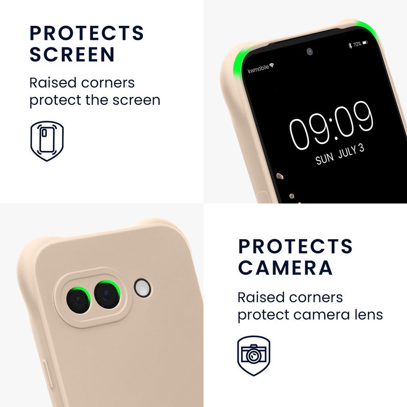 Laptop, Telefoane si Tablete - Telefoane mobile si accesorii - Accesorii Telefoane - Huse telefoane - Husa Kwmobile pentru Google Pixel 9a, protectie la socuri, silicon, bej - Infinity.ro