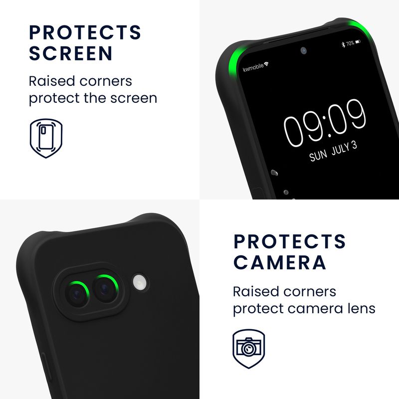 Laptop, Telefoane si Tablete - Telefoane mobile si accesorii - Accesorii Telefoane - Huse telefoane - Husa Kwmobile pentru Google Pixel 9a, protectie la socuri, silicon, negru - Infinity.ro