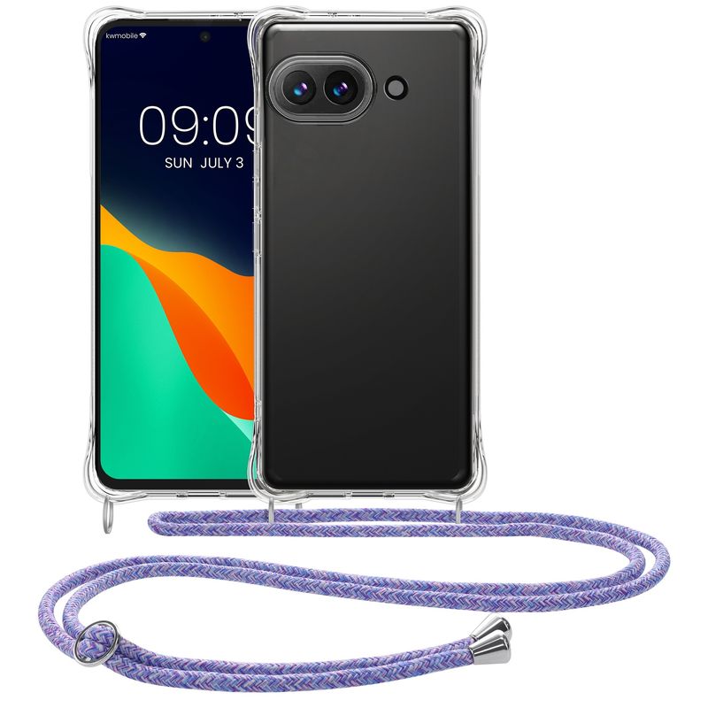 Laptop, Telefoane si Tablete - Telefoane mobile si accesorii - Accesorii Telefoane - Huse telefoane - Husa Kwmobile pentru Google Pixel 9a, protectie la socuri, TPU, mov, albastru - Infinity.ro