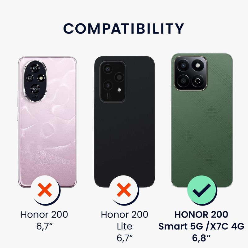 Laptop, Telefoane si Tablete - Telefoane mobile si accesorii - Accesorii Telefoane - Huse telefoane - Husa Kwmobile pentru Honor 200 Smart 5G/X7C 4G, anti-alunecare, silicon, verde - Infinity.ro