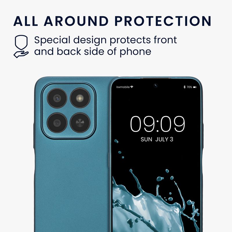 Laptop, Telefoane si Tablete - Telefoane mobile si accesorii - Accesorii Telefoane - Huse telefoane - Husa Kwmobile pentru Honor 400 Smart 5G/X7d, anti-alunecare, silicon, albastru caraibian - Infinity.ro