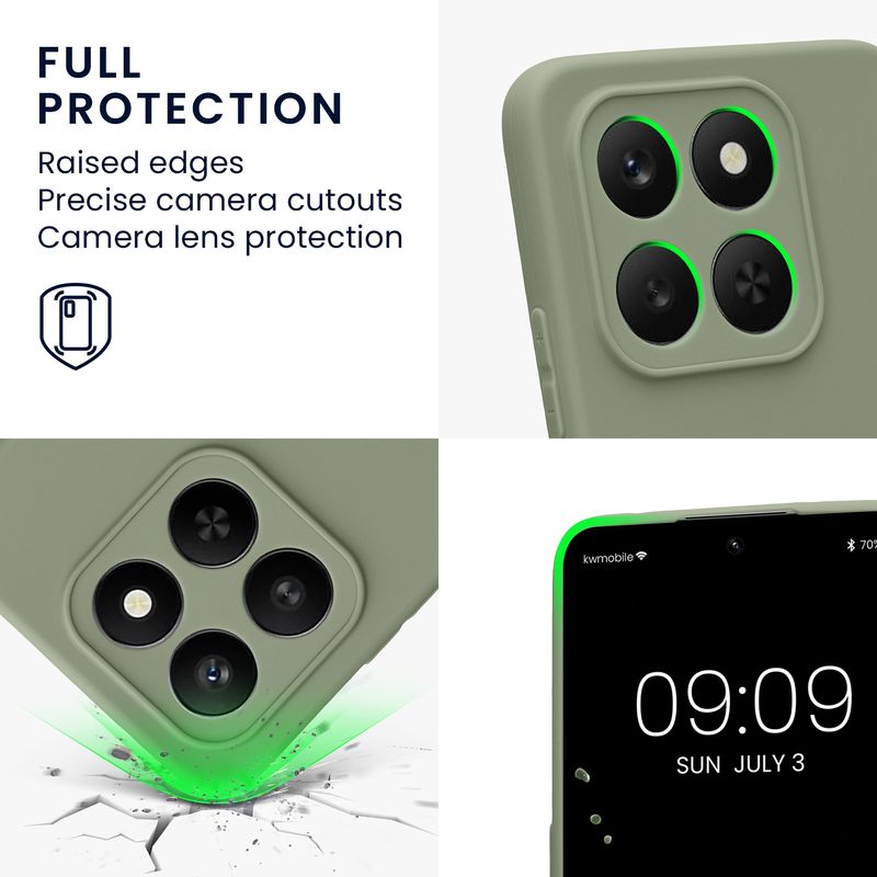 Laptop, Telefoane si Tablete - Telefoane mobile si accesorii - Accesorii Telefoane - Huse telefoane - Husa Kwmobile pentru Honor 400 Smart 5G/X7d, anti-alunecare, silicon, verde - Infinity.ro