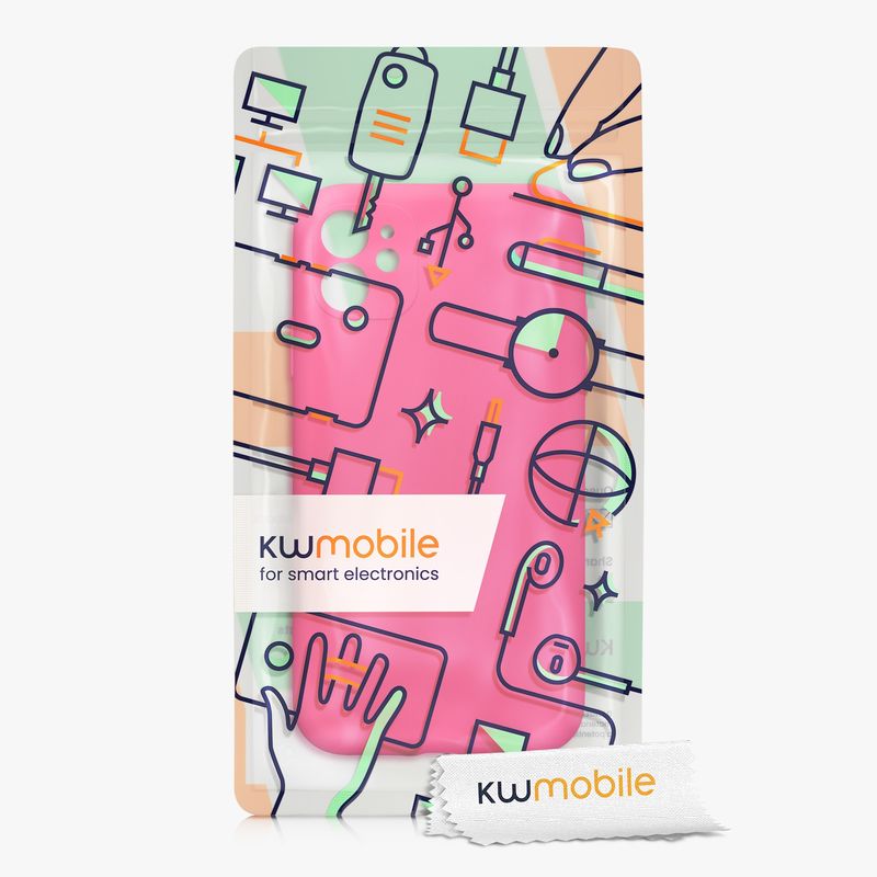 Laptop, Telefoane si Tablete - Telefoane mobile si accesorii - Accesorii Telefoane - Huse telefoane - Husa Kwmobile pentru iPhone 11, anti-alunecare, silicon, roz neon - Infinity.ro