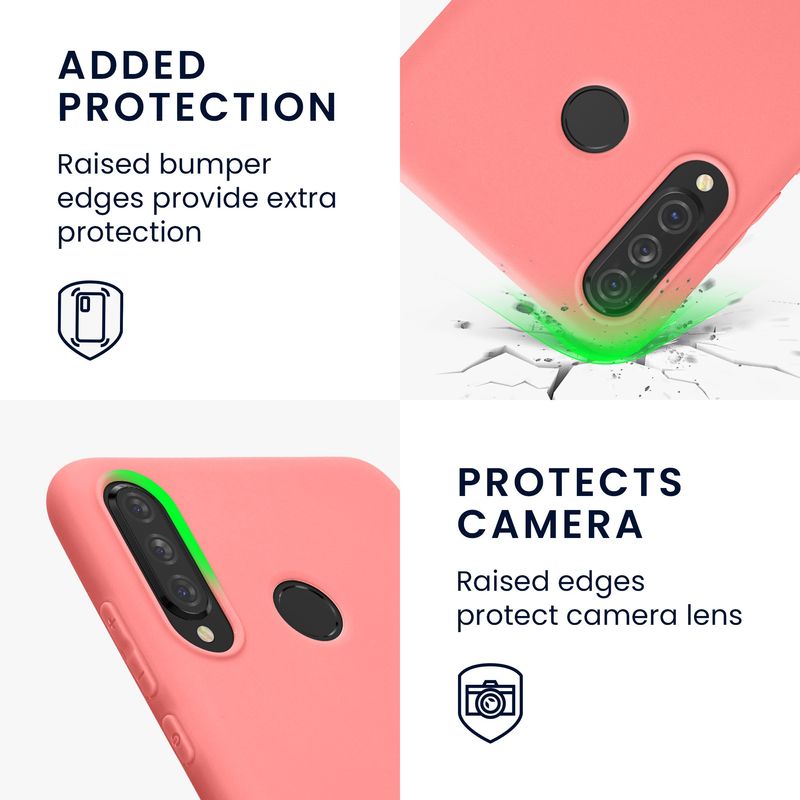 Laptop, Telefoane si Tablete - Telefoane mobile si accesorii - Accesorii Telefoane - Huse telefoane - Husa Kwmobile pentru Huawei P30 Lite/P30 Lite New Edition, incarcare wireless, silicon, roz - Infinity.ro