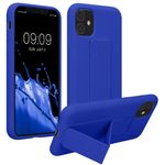 Laptop, Telefoane si Tablete - Telefoane mobile si accesorii - Accesorii Telefoane - Huse telefoane - Husa Kwmobile pentru iPhone 11, functie stand, curea de mana, silicon, albastru - Infinity.ro