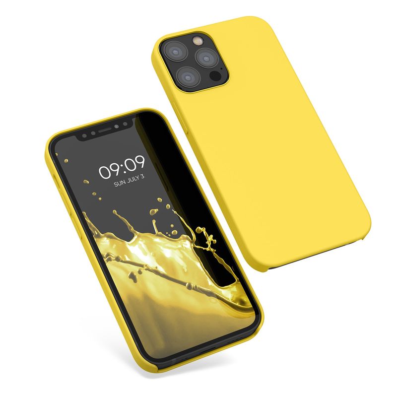 Laptop, Telefoane si Tablete - Telefoane mobile si accesorii - Accesorii Telefoane - Huse telefoane - Husa Kwmobile pentru iPhone 12/12 Pro, anti-alunecare, silicon, galben - Infinity.ro