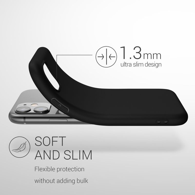 Laptop, Telefoane si Tablete - Telefoane mobile si accesorii - Accesorii Telefoane - Huse telefoane - Husa Kwmobile pentru iPhone 11, incarcare wireless, silicon, negru - Infinity.ro