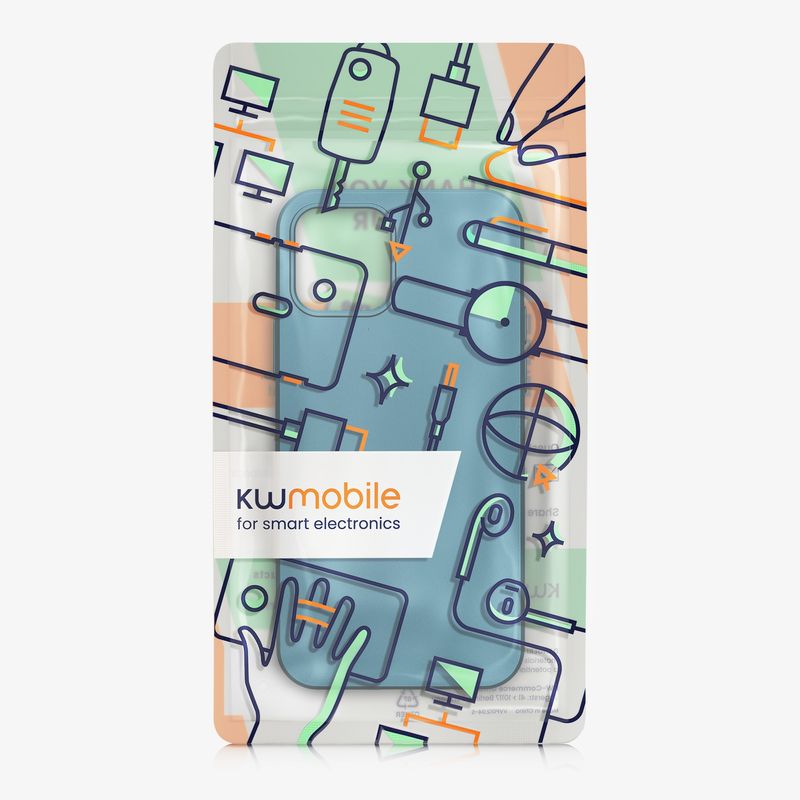 Laptop, Telefoane si Tablete - Telefoane mobile si accesorii - Accesorii Telefoane - Huse telefoane - Husa Kwmobile pentru iPhone 12/12 Pro, anti-alunecare, silicon, albastru - Infinity.ro