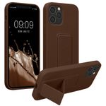 Laptop, Telefoane si Tablete - Telefoane mobile si accesorii - Accesorii Telefoane - Huse telefoane - Husa Kwmobile pentru iPhone 12/12 Pro, functie stand, silicon, maro - Infinity.ro