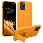 Laptop, Telefoane si Tablete - Telefoane mobile si accesorii - Accesorii Telefoane - Huse telefoane - Husa Kwmobile pentru iPhone 12/12 Pro, functie stand, silicon, portocaliu - Infinity.ro