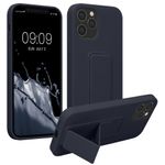 Laptop, Telefoane si Tablete - Telefoane mobile si accesorii - Accesorii Telefoane - Huse telefoane - Husa Kwmobile pentru iPhone 12/12 Pro, functie stand, silicon, afine - Infinity.ro