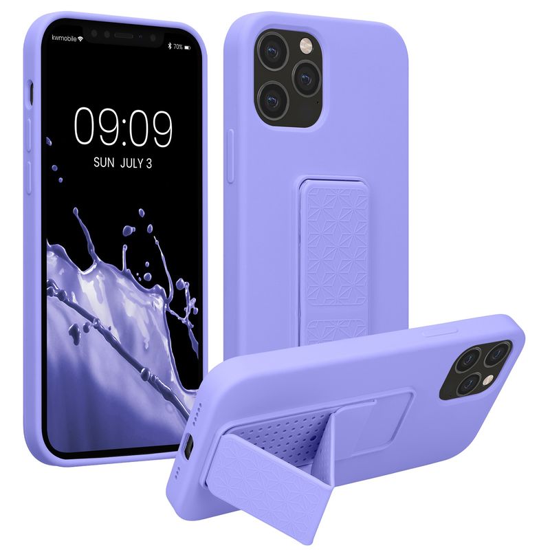 Laptop, Telefoane si Tablete - Telefoane mobile si accesorii - Accesorii Telefoane - Huse telefoane - Husa Kwmobile pentru iPhone 12/12 Pro, functie stand, silicon, mov - Infinity.ro