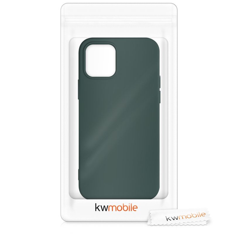 Laptop, Telefoane si Tablete - Telefoane mobile si accesorii - Accesorii Telefoane - Huse telefoane - Husa Kwmobile pentru iPhone 12/12 Pro, protectie la socuri, silicon, verde - Infinity.ro