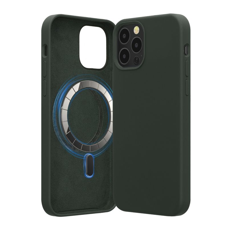 Laptop, Telefoane si Tablete - Telefoane mobile si accesorii - Accesorii Telefoane - Huse telefoane - Husa Kwmobile pentru iPhone 12/12 Pro, compatibilitate MagSafe, silicon, verde - Infinity.ro