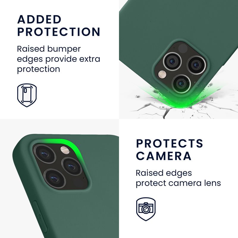 Laptop, Telefoane si Tablete - Telefoane mobile si accesorii - Accesorii Telefoane - Huse telefoane - Husa Kwmobile pentru iPhone 12/12 Pro, incarcare wireless, silicon, verde - Infinity.ro