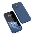 Laptop, Telefoane si Tablete - Telefoane mobile si accesorii - Accesorii Telefoane - Huse telefoane - Husa Kwmobile pentru iPhone 12/12 Pro, incarcare wireless, silicon, bleumarin - Infinity.ro