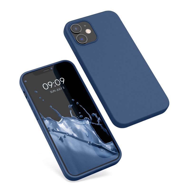 Laptop, Telefoane si Tablete - Telefoane mobile si accesorii - Accesorii Telefoane - Huse telefoane - Husa Kwmobile pentru iPhone 12/12 Pro, incarcare wireless, silicon, bleumarin - Infinity.ro