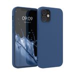 Laptop, Telefoane si Tablete - Telefoane mobile si accesorii - Accesorii Telefoane - Huse telefoane - Husa Kwmobile pentru iPhone 12/12 Pro, incarcare wireless, silicon, bleumarin - Infinity.ro