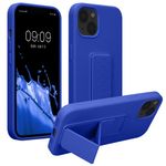 Laptop, Telefoane si Tablete - Telefoane mobile si accesorii - Accesorii Telefoane - Huse telefoane - Husa Kwmobile pentru iPhone 13, functie stand, curea de mana, silicon, albastru - Infinity.ro