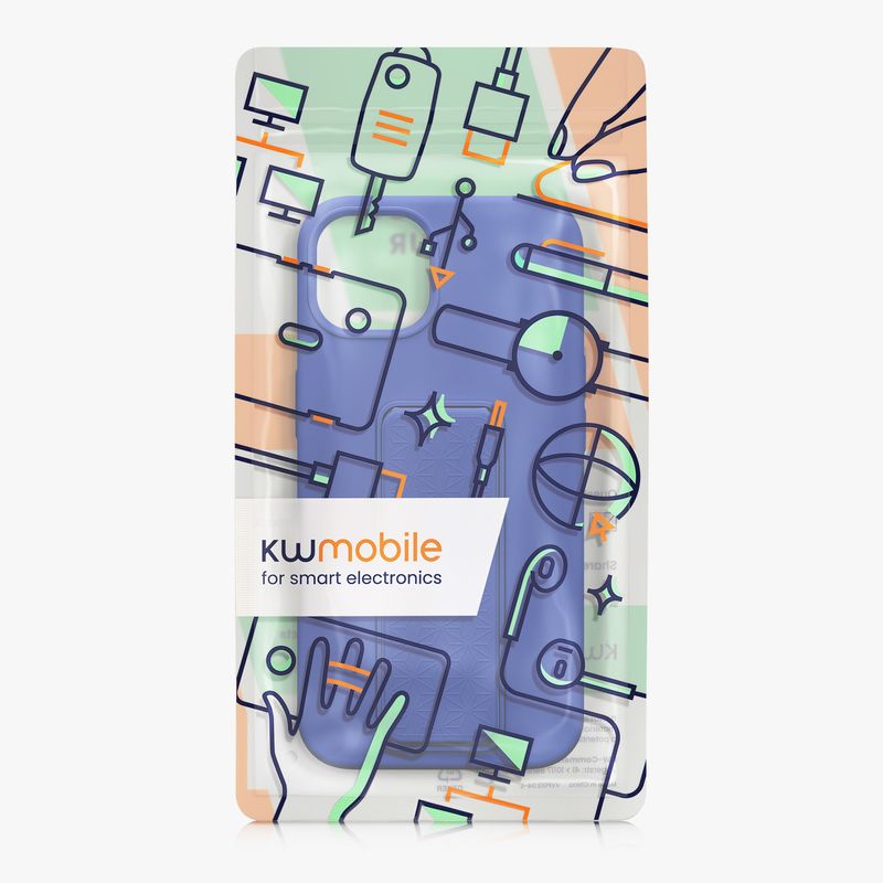 Laptop, Telefoane si Tablete - Telefoane mobile si accesorii - Accesorii Telefoane - Huse telefoane - Husa Kwmobile pentru iPhone 13, functie stand, curea de mana, silicon, albastru - Infinity.ro