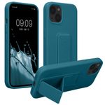 Laptop, Telefoane si Tablete - Telefoane mobile si accesorii - Accesorii Telefoane - Huse telefoane - Husa Kwmobile pentru iPhone 13, functie stand, silicon, turcoaz - Infinity.ro
