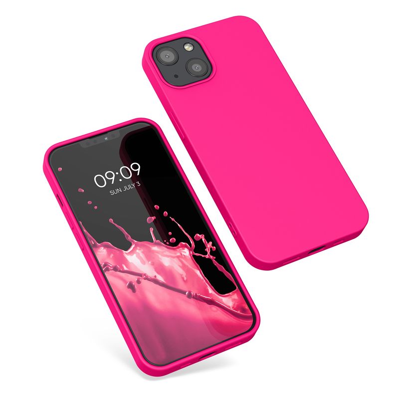 Laptop, Telefoane si Tablete - Telefoane mobile si accesorii - Accesorii Telefoane - Huse telefoane - Husa Kwmobile pentru iPhone 13, protectie la socuri, silicon, roz - Infinity.ro