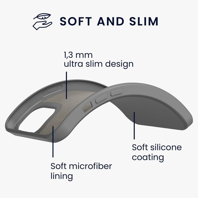 Laptop, Telefoane si Tablete - Telefoane mobile si accesorii - Accesorii Telefoane - Huse telefoane - Husa Kwmobile pentru iPhone 13, protectie la socuri, silicon, gri - Infinity.ro