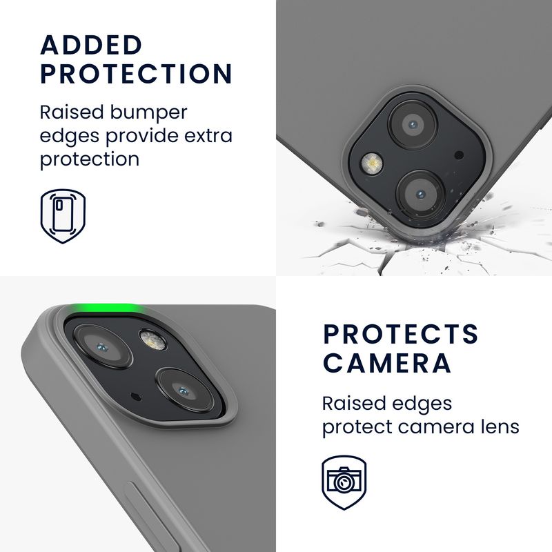 Laptop, Telefoane si Tablete - Telefoane mobile si accesorii - Accesorii Telefoane - Huse telefoane - Husa Kwmobile pentru iPhone 13, protectie la socuri, silicon, gri - Infinity.ro
