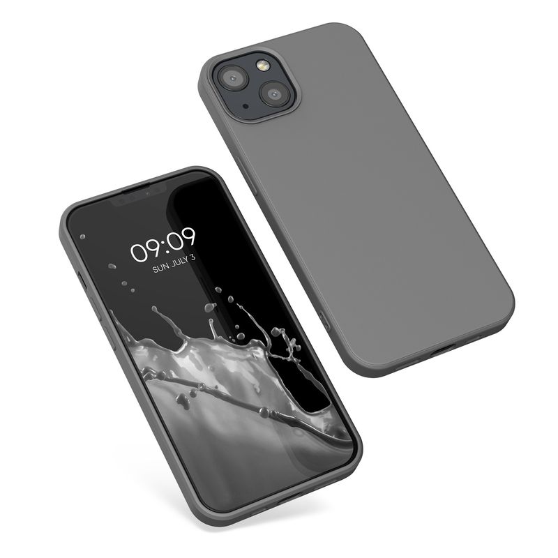 Laptop, Telefoane si Tablete - Telefoane mobile si accesorii - Accesorii Telefoane - Huse telefoane - Husa Kwmobile pentru iPhone 13, protectie la socuri, silicon, gri - Infinity.ro