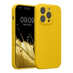 Laptop, Telefoane si Tablete - Telefoane mobile si accesorii - Accesorii Telefoane - Huse telefoane - Husa Kwmobile pentru iPhone 14 Pro, anti-alunecare, silicon, galben intens - Infinity.ro