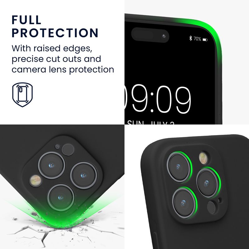 Laptop, Telefoane si Tablete - Telefoane mobile si accesorii - Accesorii Telefoane - Huse telefoane - Husa Kwmobile pentru iPhone 14 Pro, anti-alunecare, silicon, negru - Infinity.ro